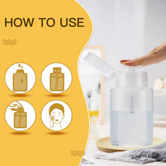 owlyee bottle in salon use with cotton pad demonstrating clean application