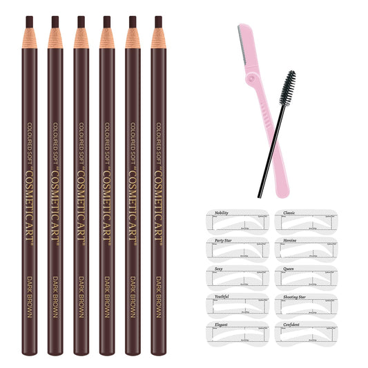 Ownest front packaging in dark brown showing six pencils and clear labeling for quick selection