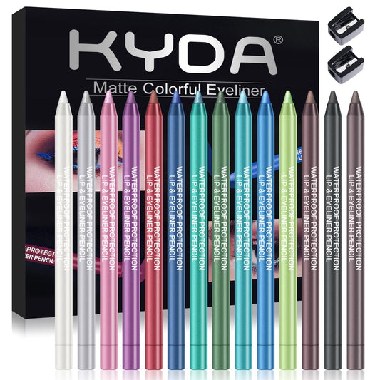 Ownest front packaging showing 14 colorful eyeliner pens and included sharpener, versatile kit