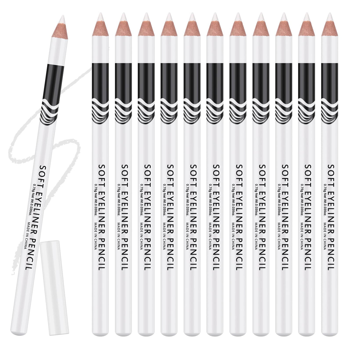 Ownest front packaging showing 12 white eyeliner pens and benefits of variety
