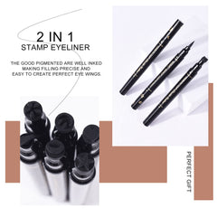 Ownest pen in use creating winged liner and star stamp near outer corner benefit