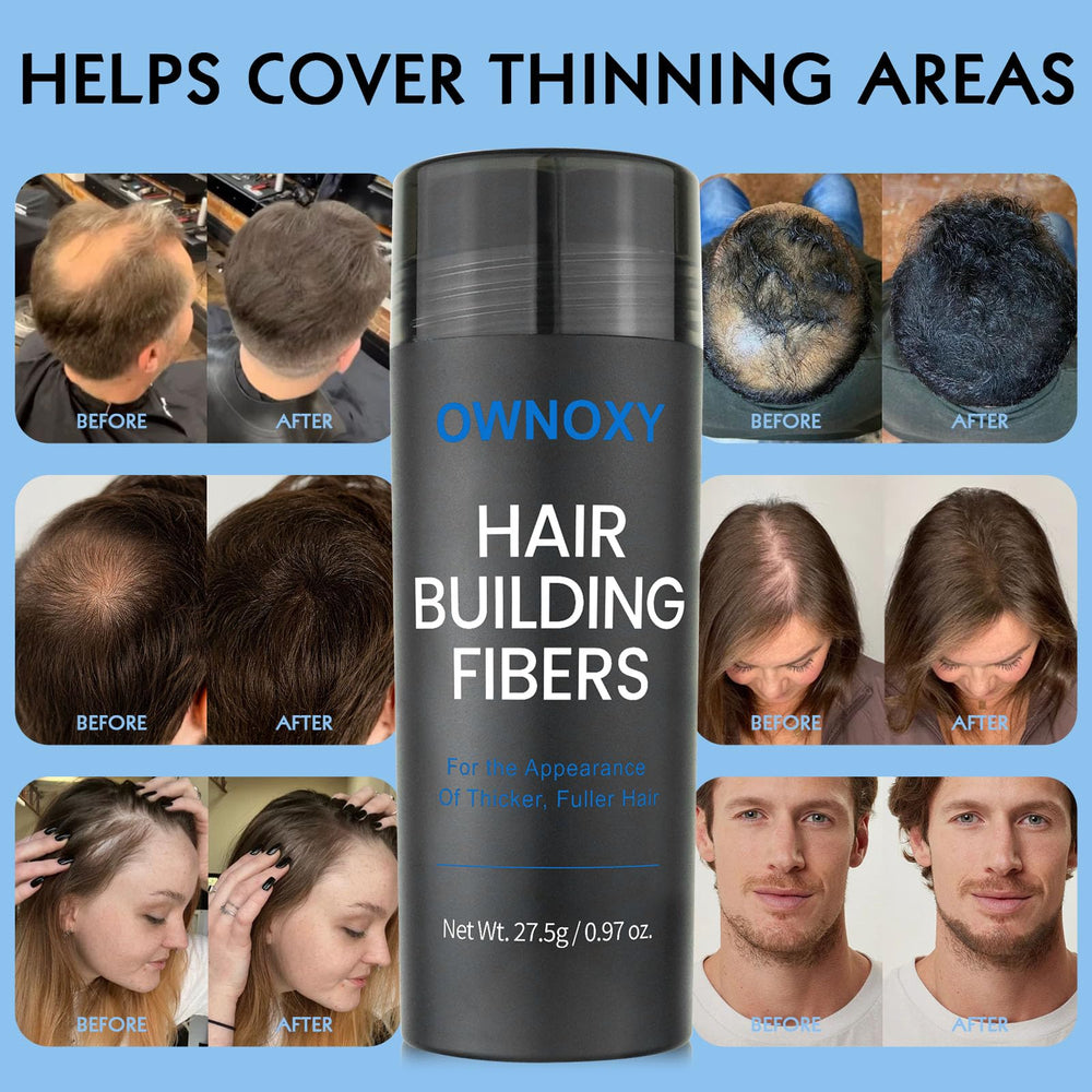 ownoxy applying fibers to scalp for quick concealment and fuller look