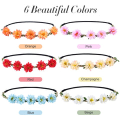 ownoxy floral crown on model outdoors showing secure comfortable fit