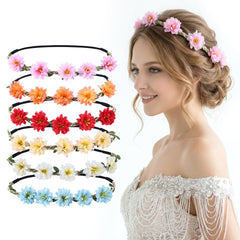 ownoxy front view of six flower crowns showing color range and easy gifting