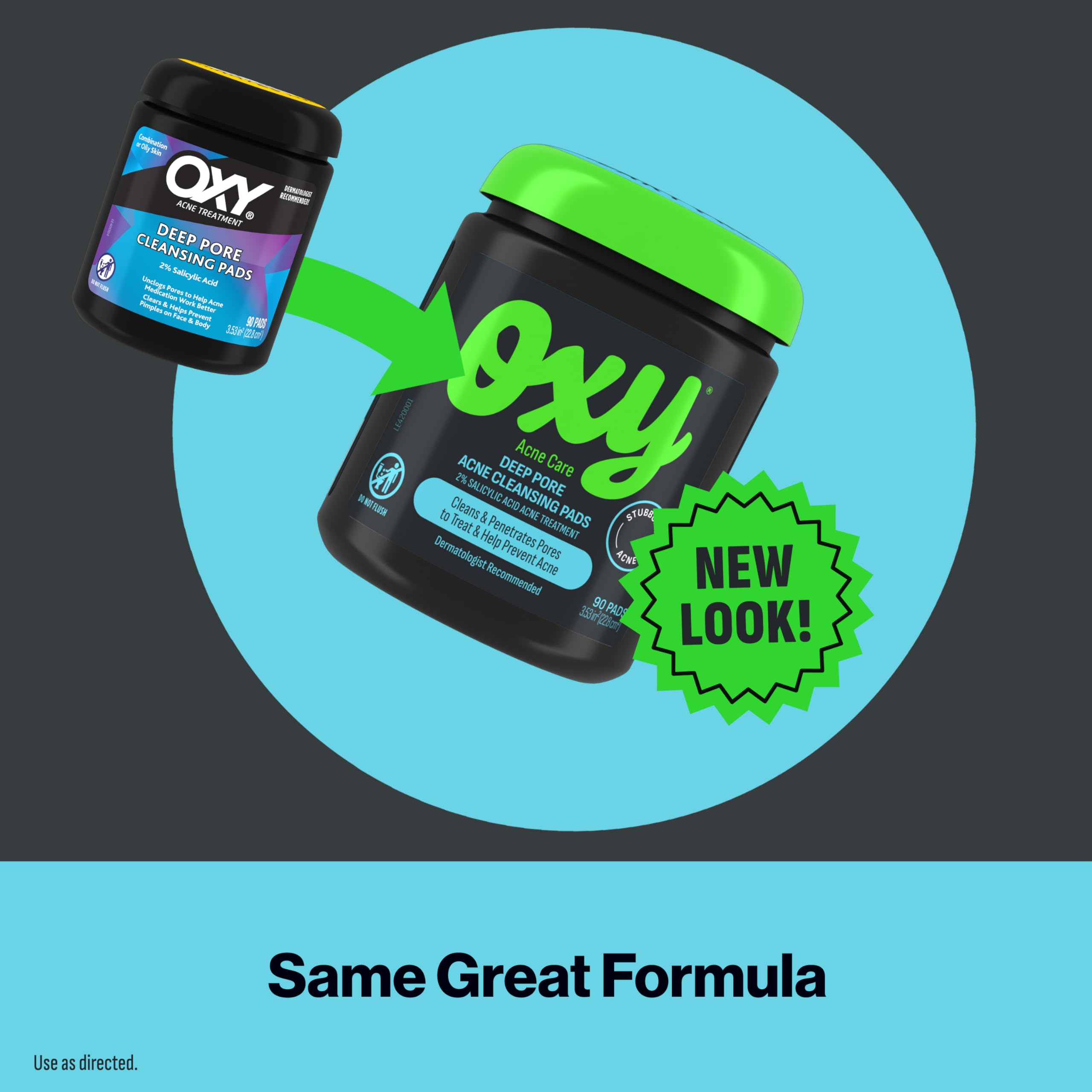 Oxy ingredient label closeup highlighting 2% salicylic acid strength