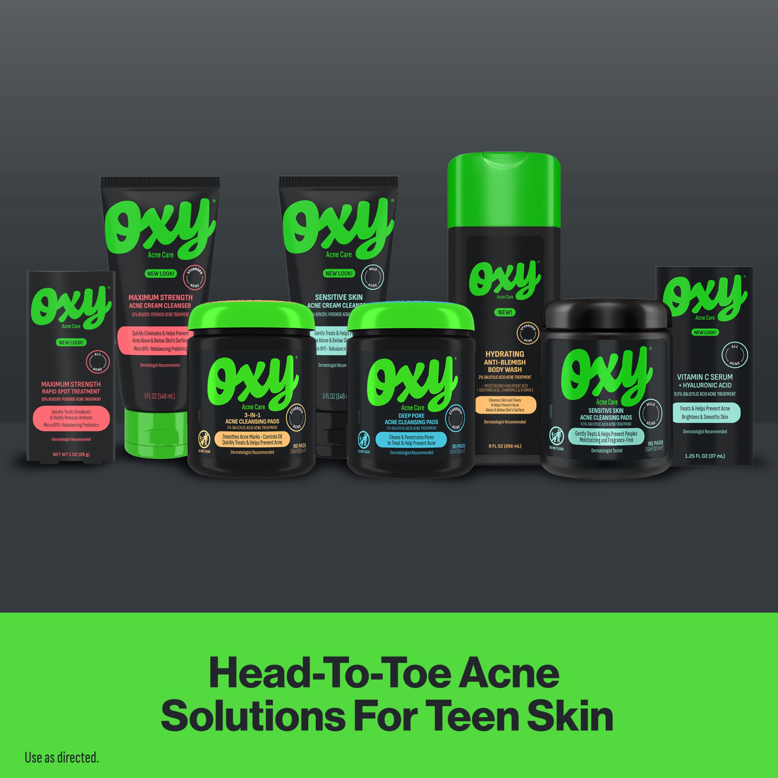 Oxy pads on bathroom counter in lifestyle scene for daily skincare routine