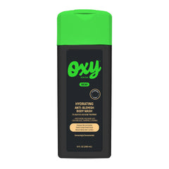 Oxy front packaging showing bottle and clear acne-care benefits