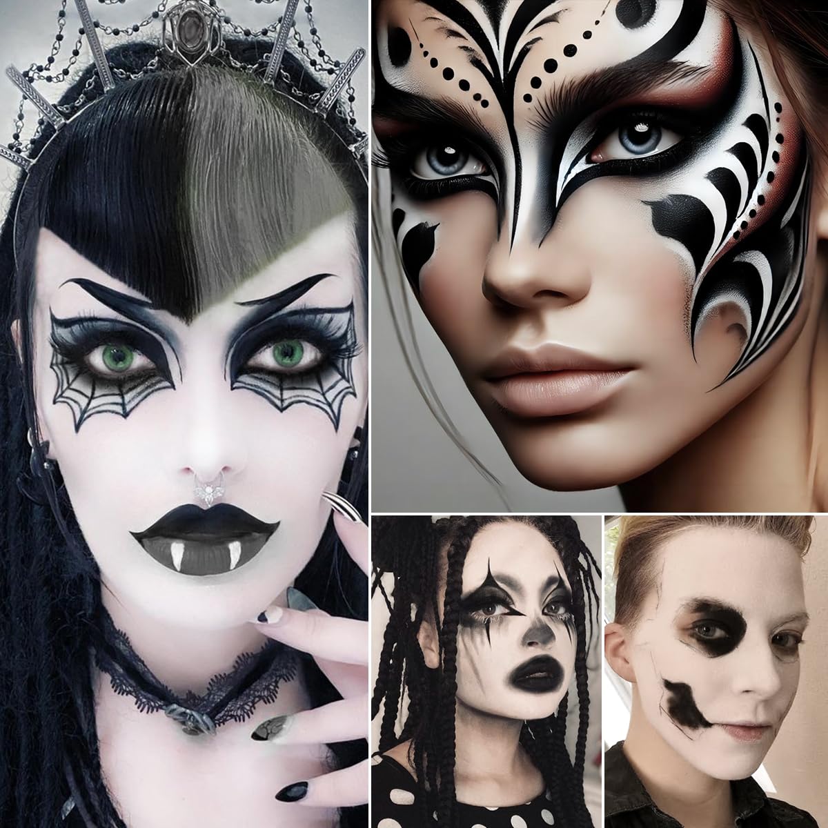 oygcee skeleton cosplay full-face paint showcasing contrast for costume detail