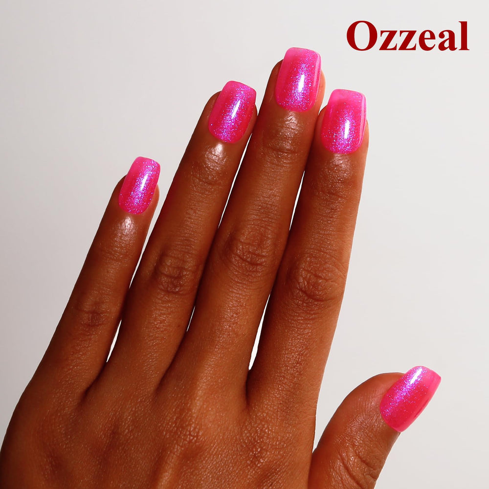 Ozzeal close-up of glitter texture highlighting shimmer intensity and smooth finish