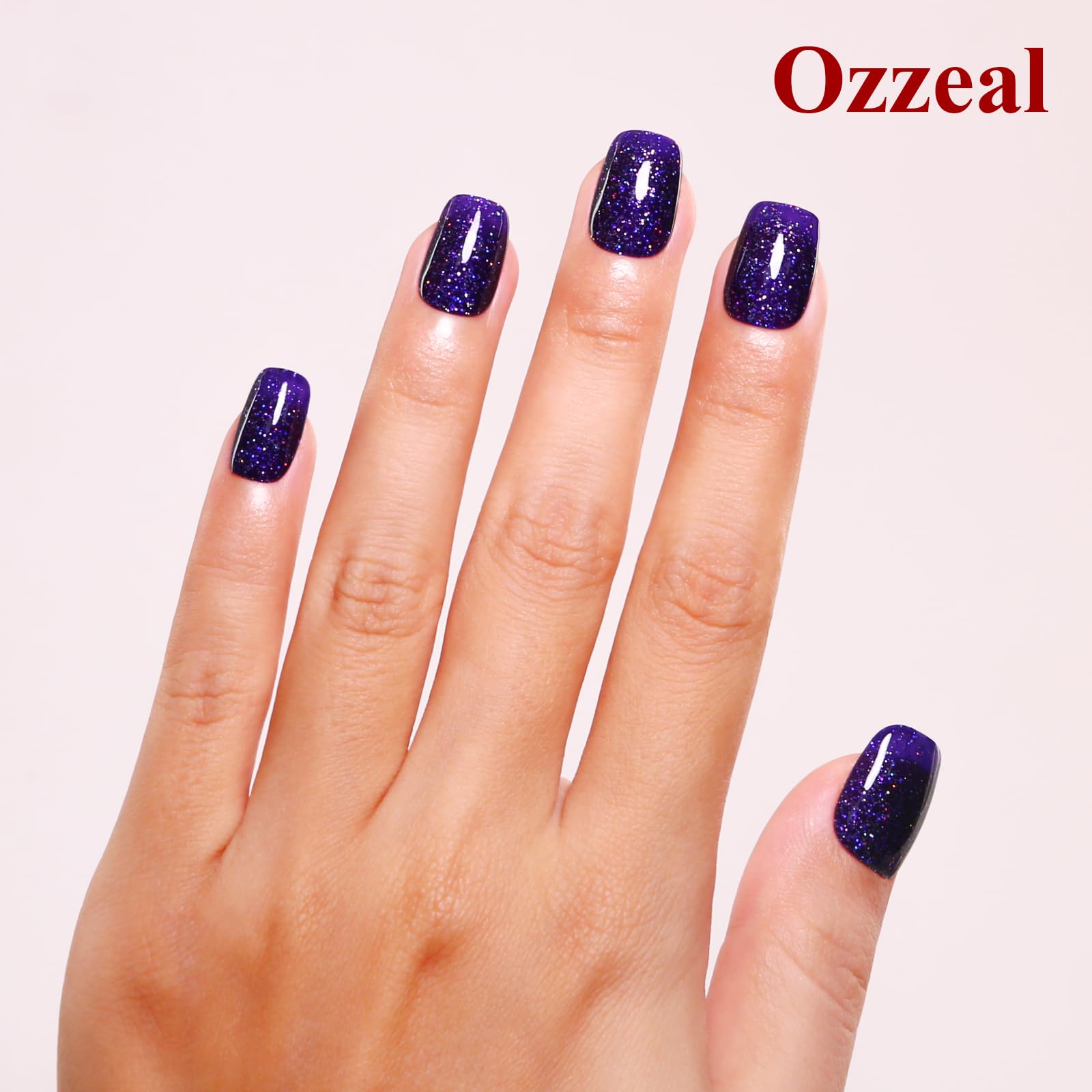 ozzeal bottle curing under led lamp showing quick dry benefit