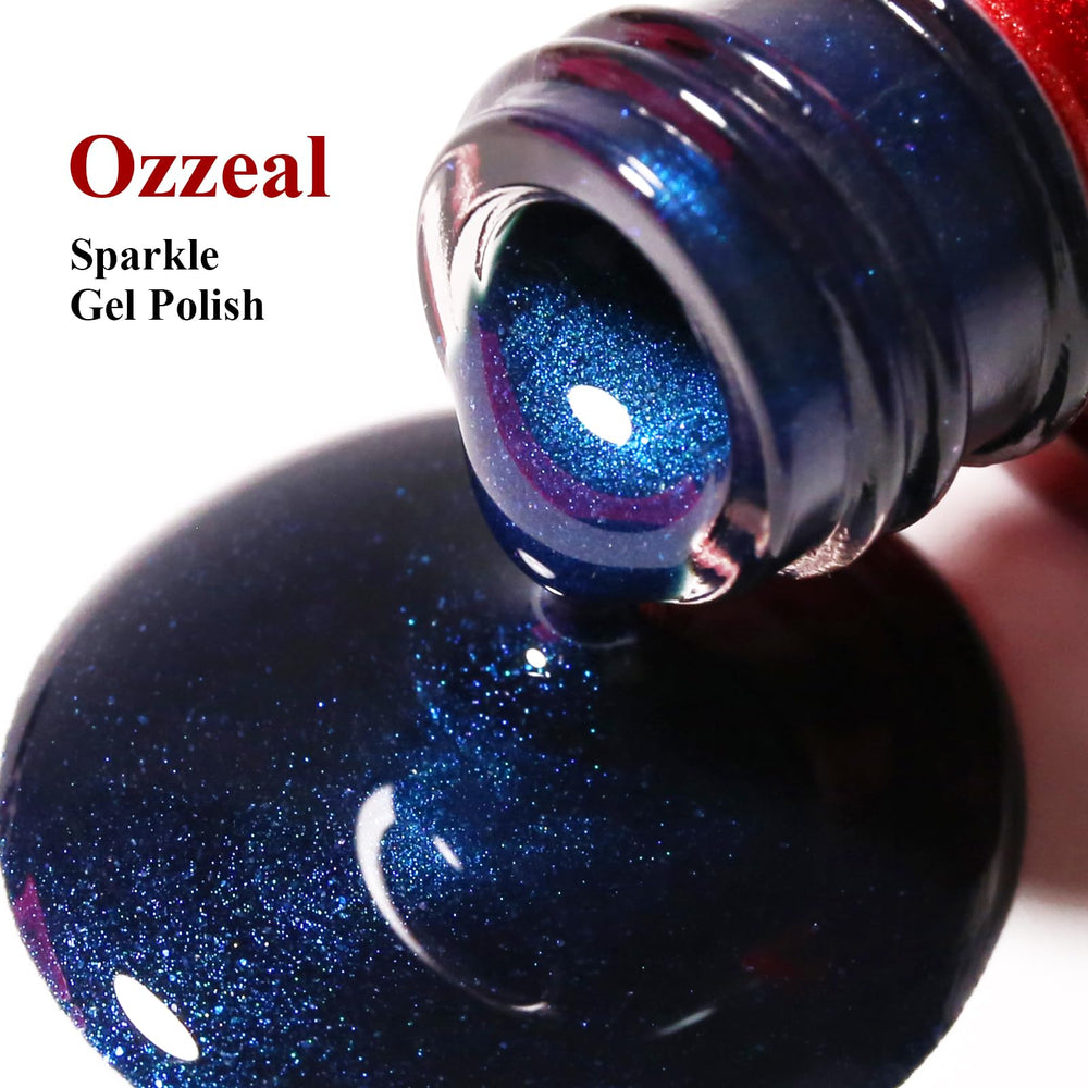 Ozzeal manicure styled with winter outfit showcasing seasonal shimmer appeal