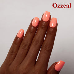 Ozzeal polish being applied to nails, shows easy at-home application