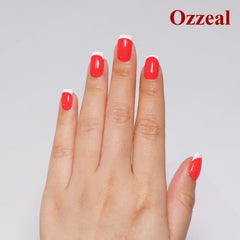 Ozzeal swatch on nail tip showing true neon color for design preview