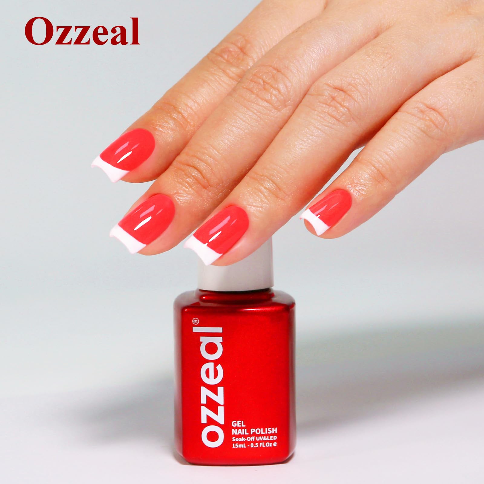 Ozzeal polish curing under LED lamp demonstrating fast salon finish
