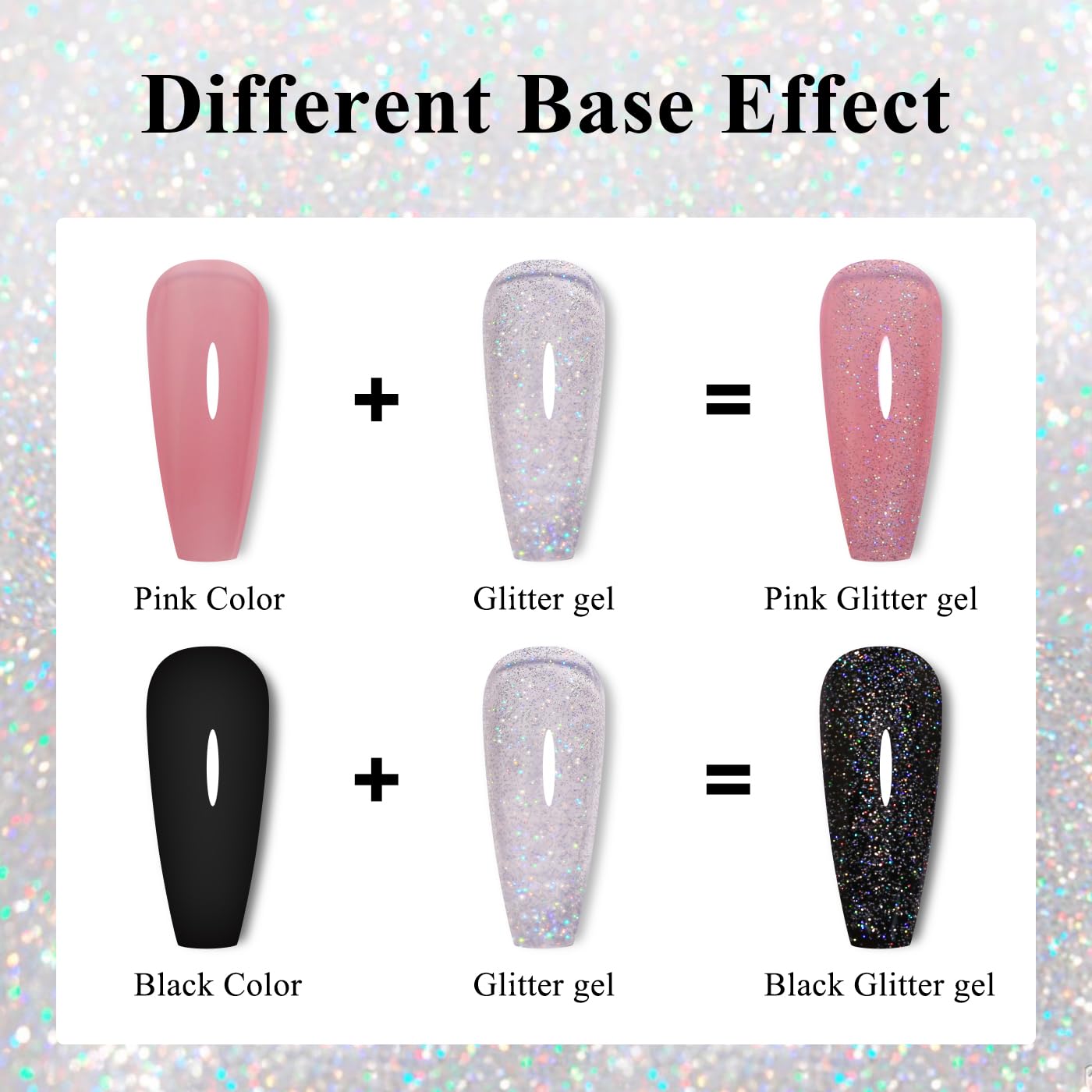 ozzeal swatches on nail tips displaying layered sparkle and color versatility