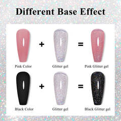 ozzeal swatches on nail tips displaying layered sparkle and color versatility