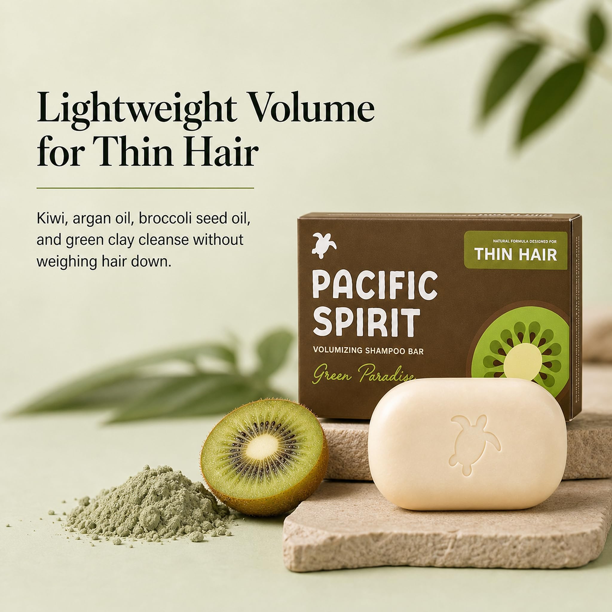 Pacific Spirit shampoo bar on draining dish promoting longer lifespan