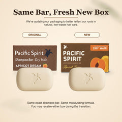 Pacific Spirit bar side profile displaying 3.53 oz weight and solid shampoo shape benefit