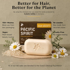 Pacific Spirit product label showing rice extract, caffeine, and vitamin B5 benefits
