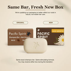 Close-up of Pacific Spirit bar texture highlighting creamy rice silk formula benefits