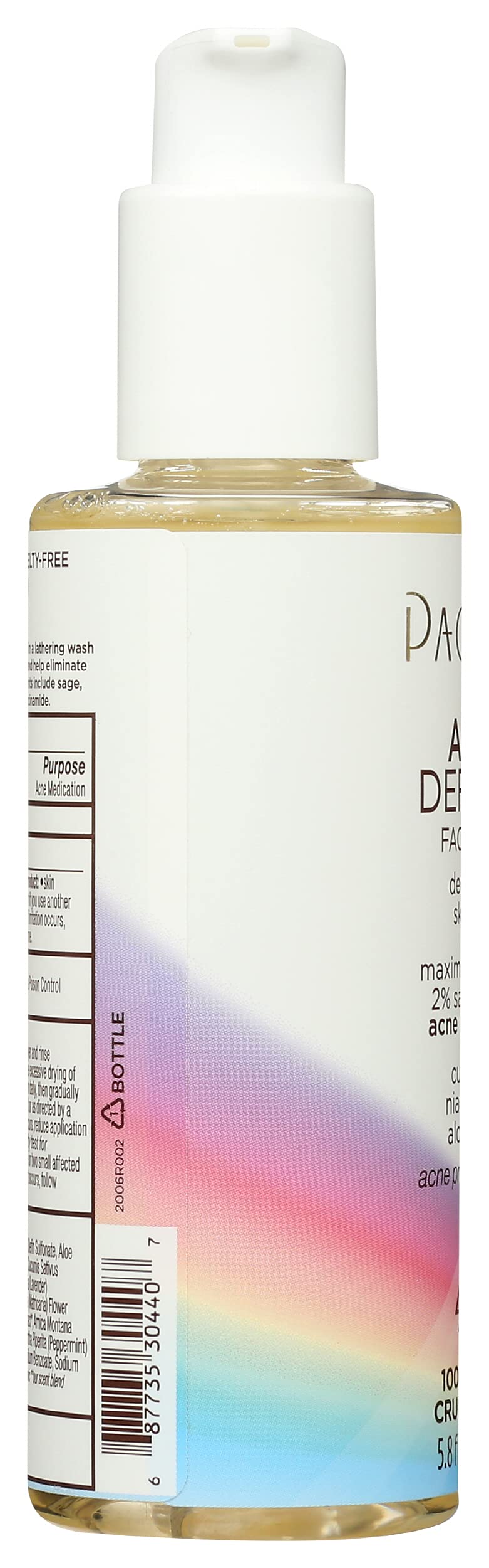 Pacifica foamy texture on hand demonstrating gentle yet effective cleanse