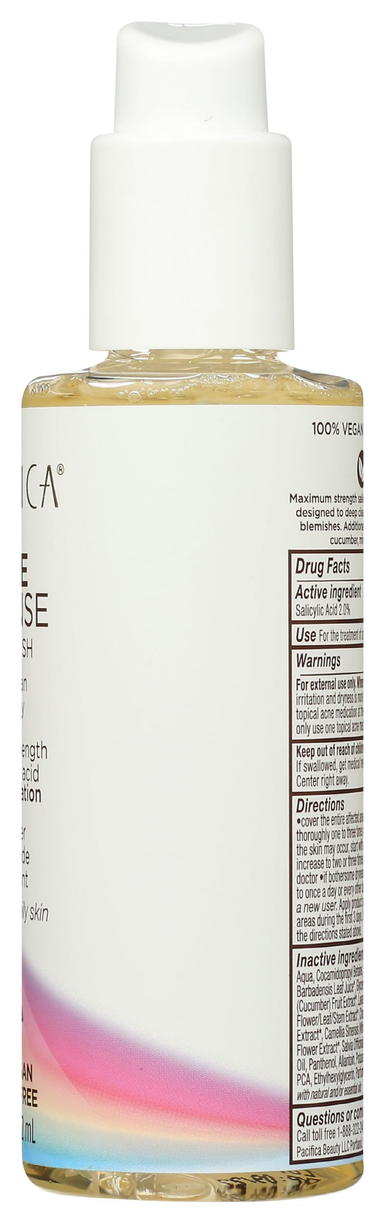Pacifica bottle held in hand showing size and travel-friendly convenience