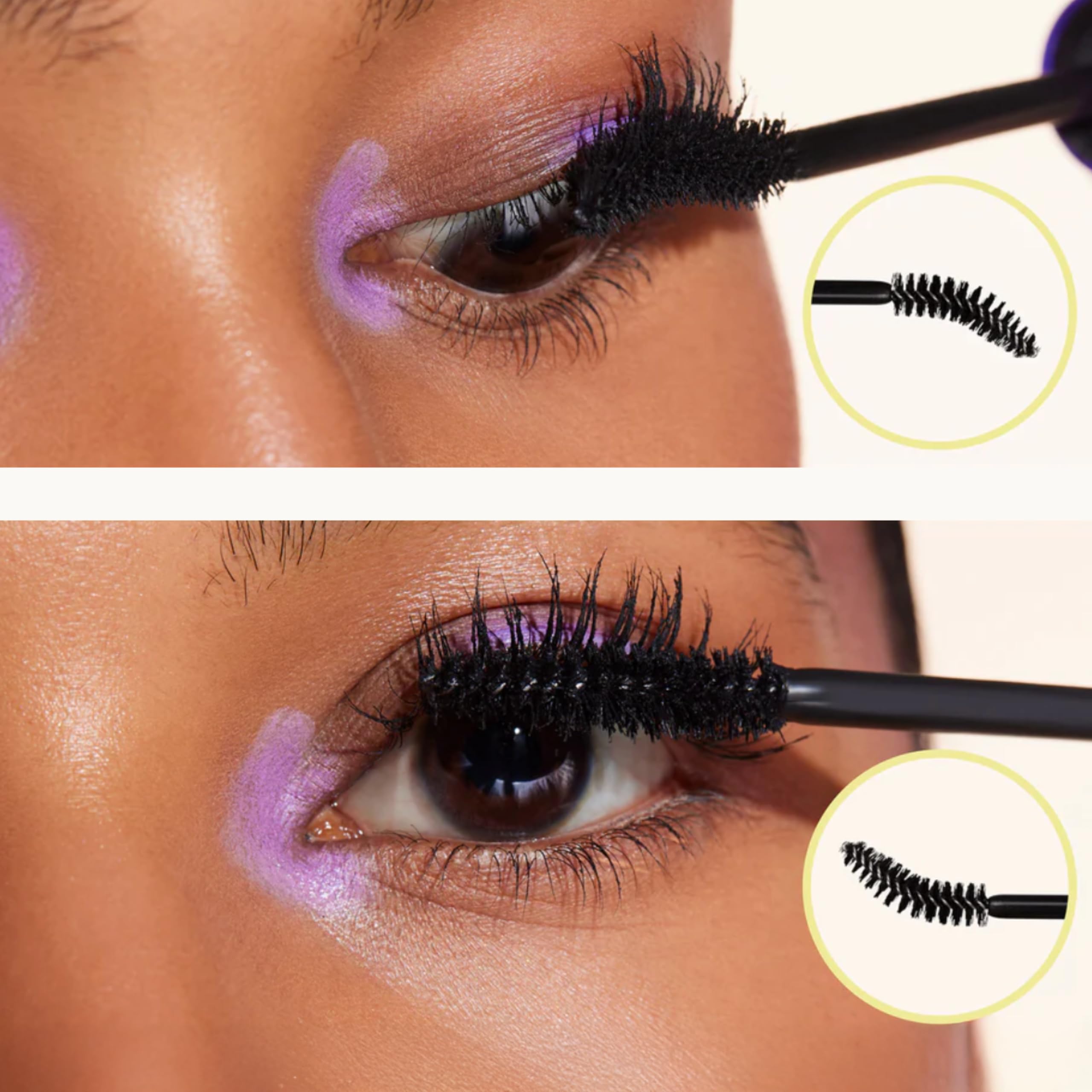 Pacifica before and after lashes displaying visible length and volume benefit