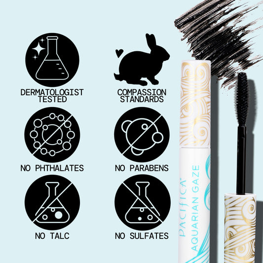 Pacifica Aquarian Gaze brush close-up showing molded bristles for clump-free separation
