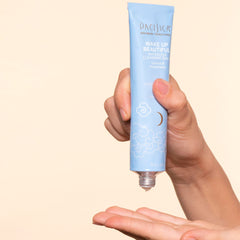 Pacifica balm emulsified into milky texture in hand, rinses cleanly