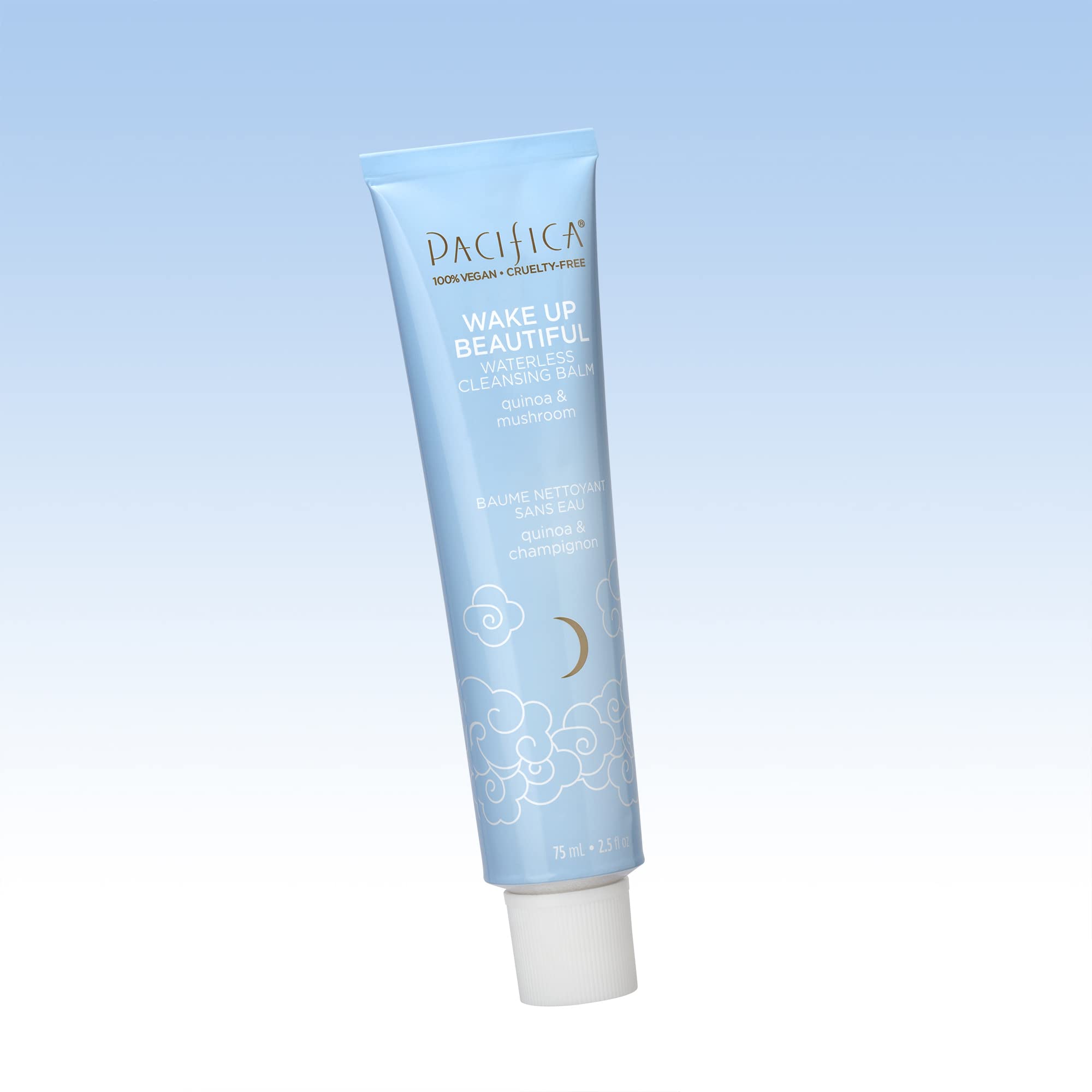 Pacifica balm melting on hand demonstrating oil phase, dissolves makeup