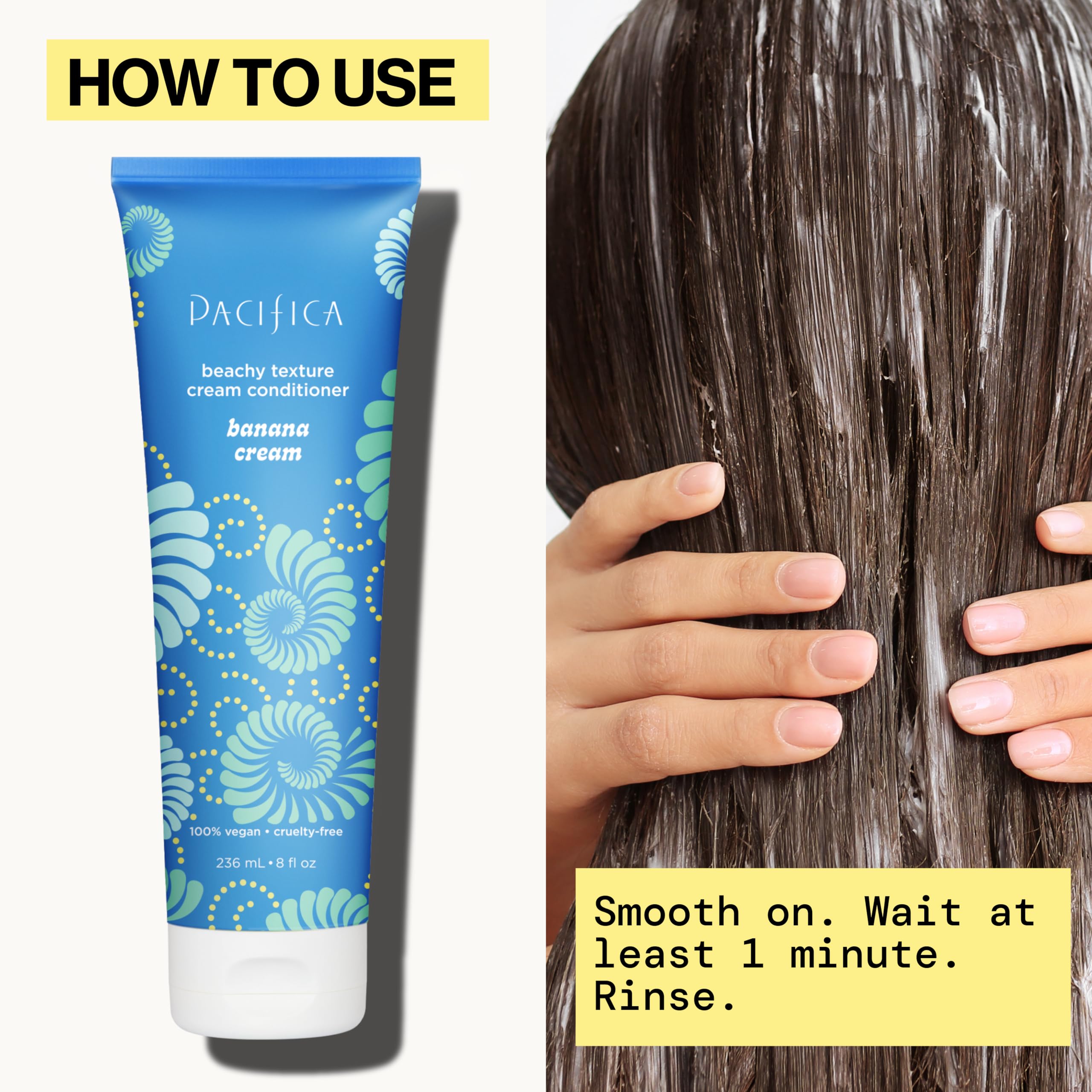 Pacifica styled beachy waves on model showing natural tousled volume