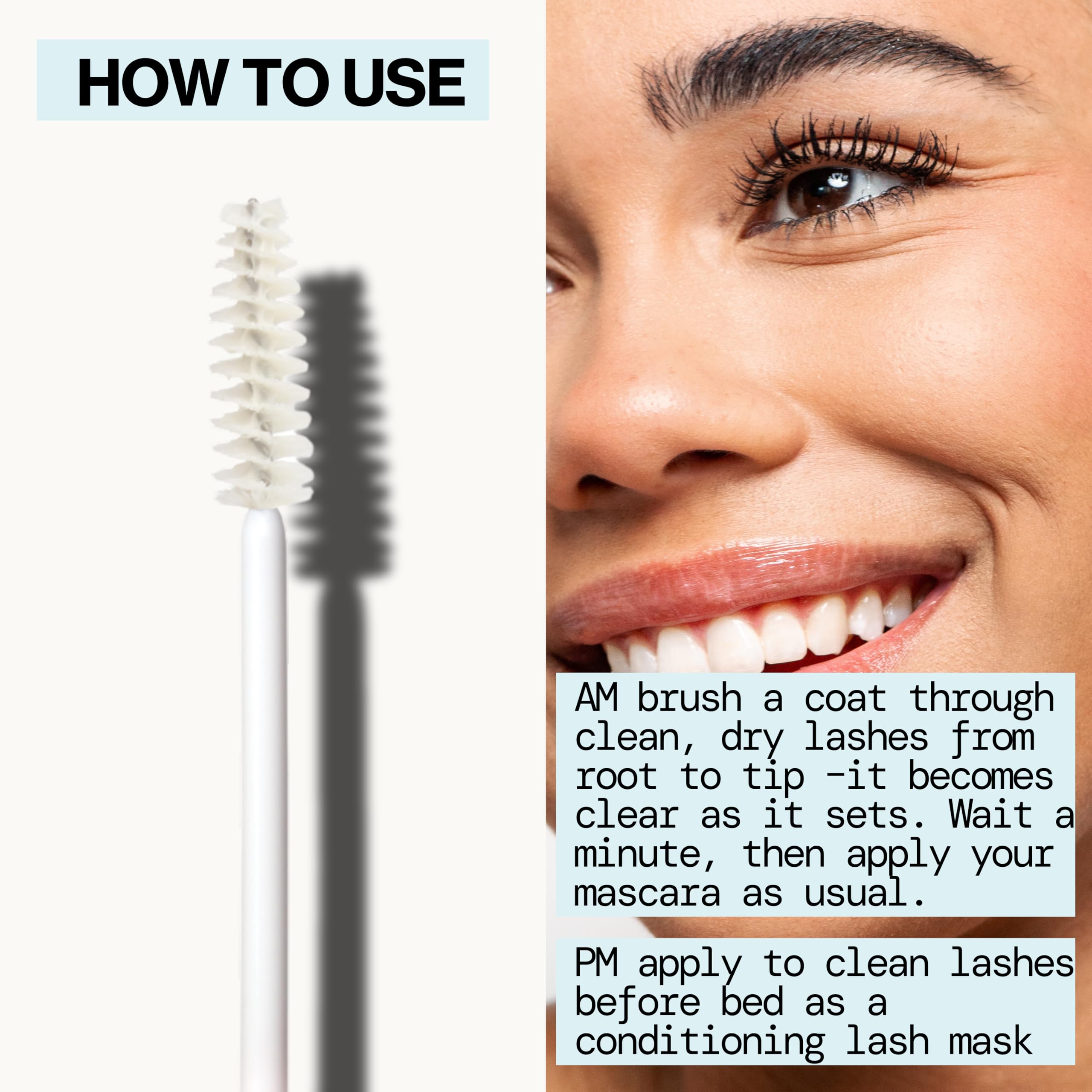Pacifica before and after lash comparison demonstrating fuller, longer-looking lashes