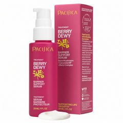 Pacifica bottle front view showing label and dewy serum benefit