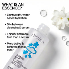 Pacifica bottle with jasmine flowers communicating botanical soothing benefits