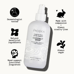 Pacifica cream-to-foam texture close-up showing gentle lather benefit