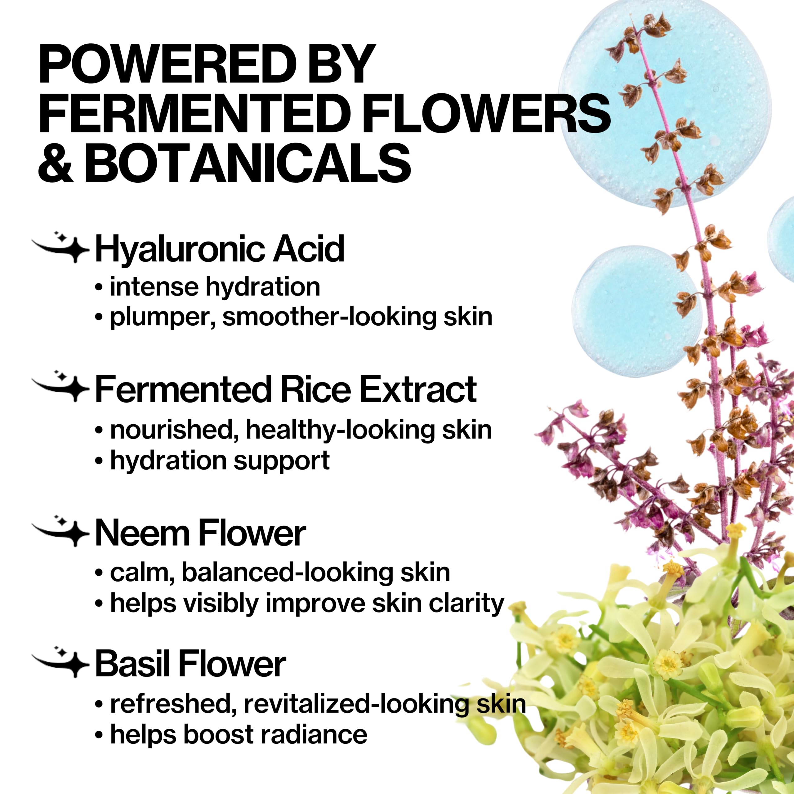 Pacifica Flower Fix bottle beside sunflower and chamomile, emphasizes nourishing botanical support