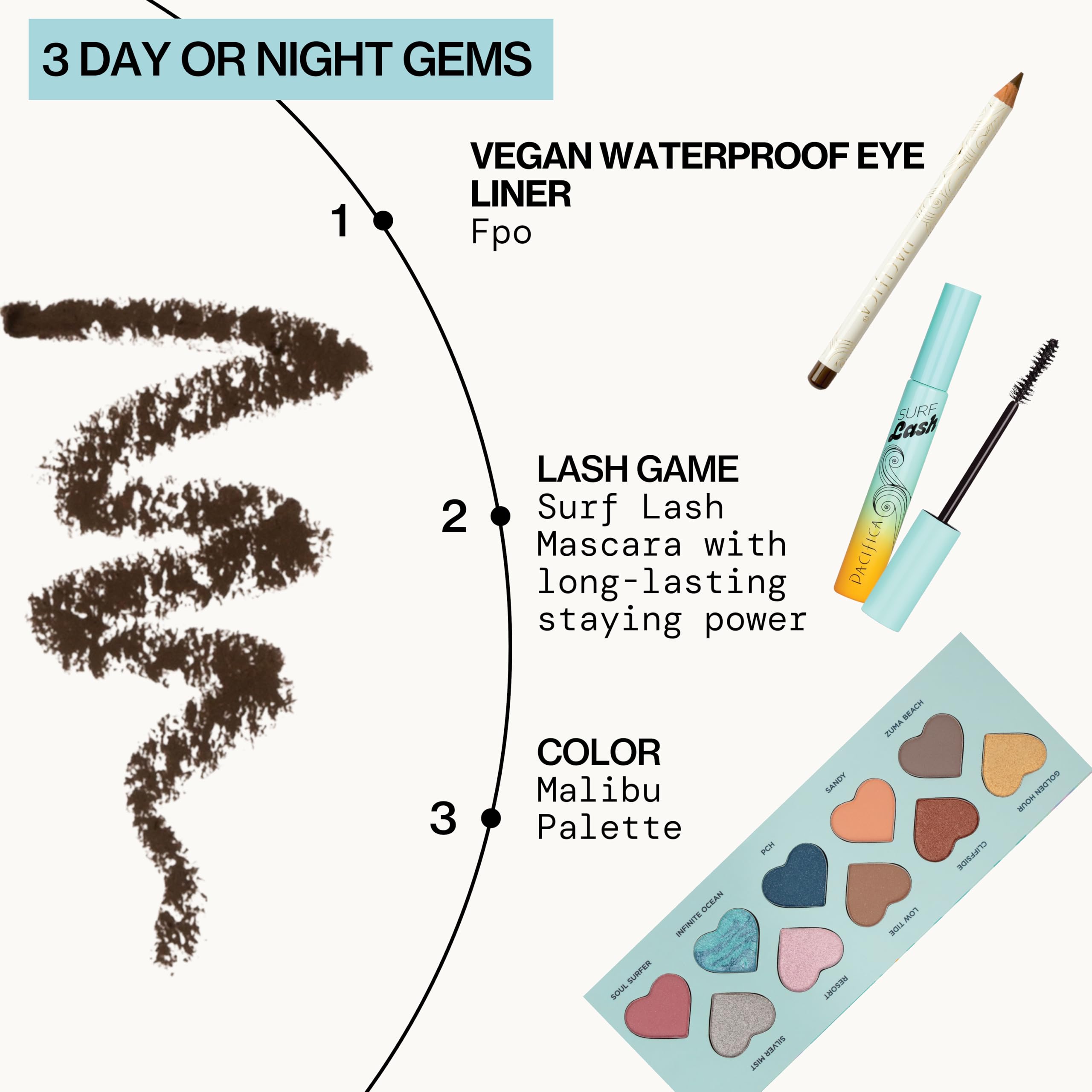 Pacifica swatch on skin showing coffee brown payoff, demonstrates rich pigmentation
