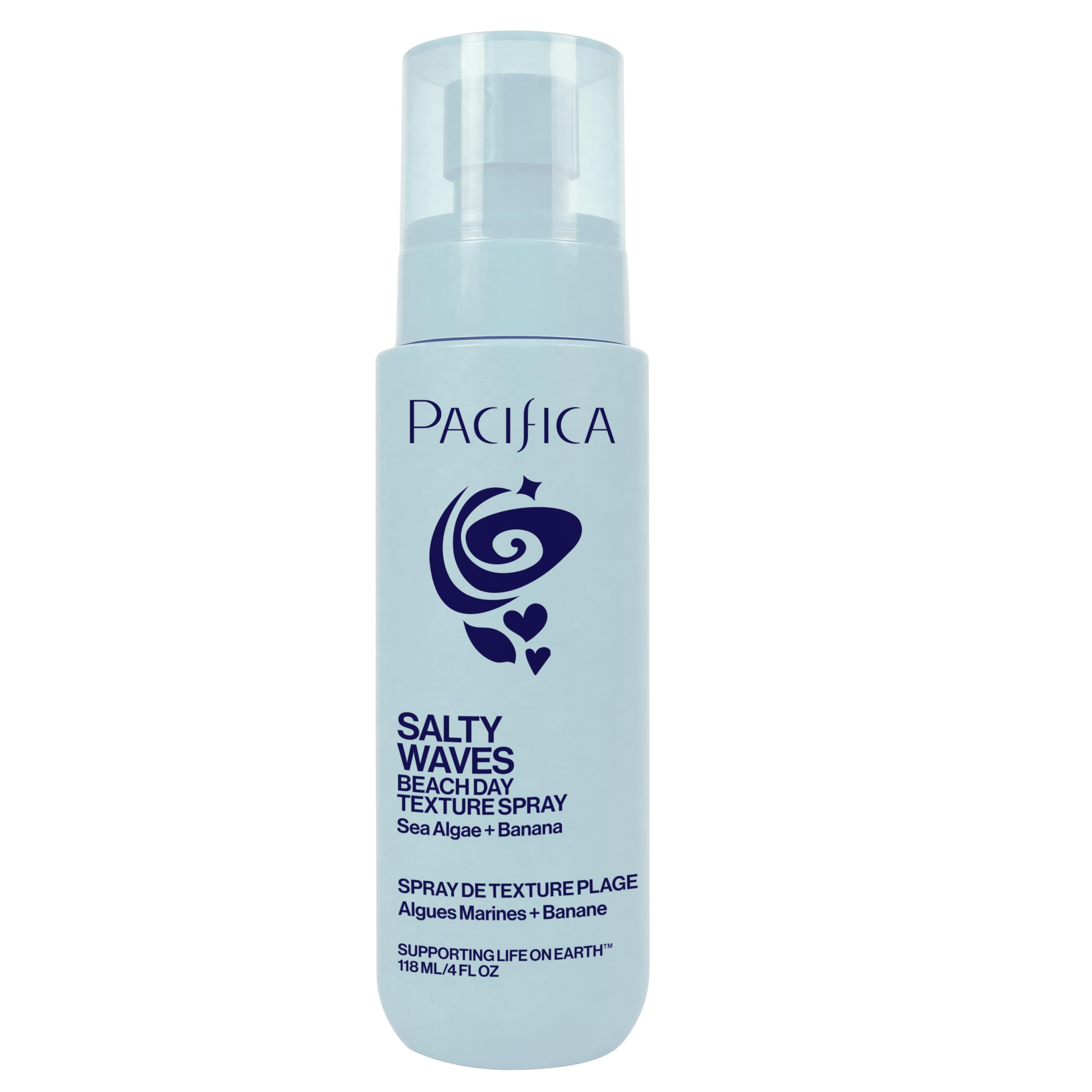 Pacifica bottle front packaging showing coconut scent and textured hold benefit