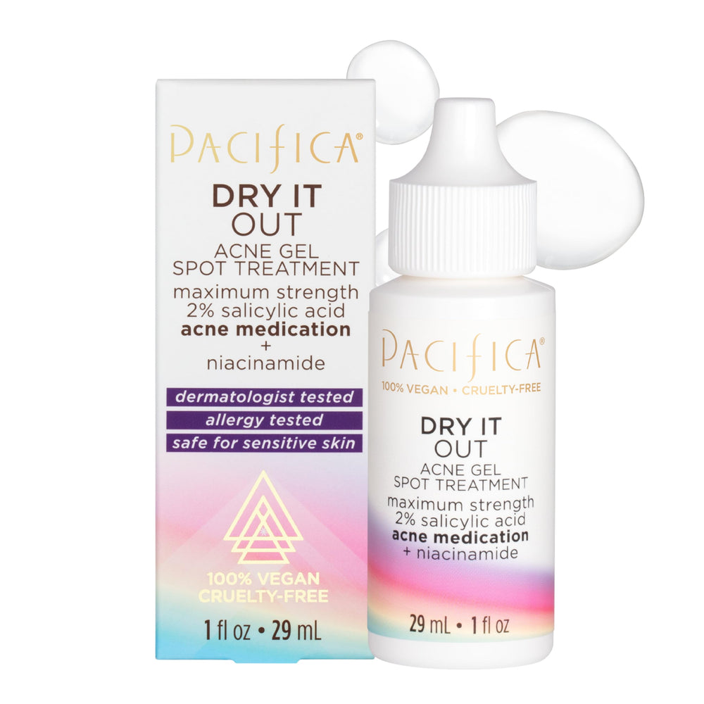 Pacifica front tube showing product packaging and clear gel benefits