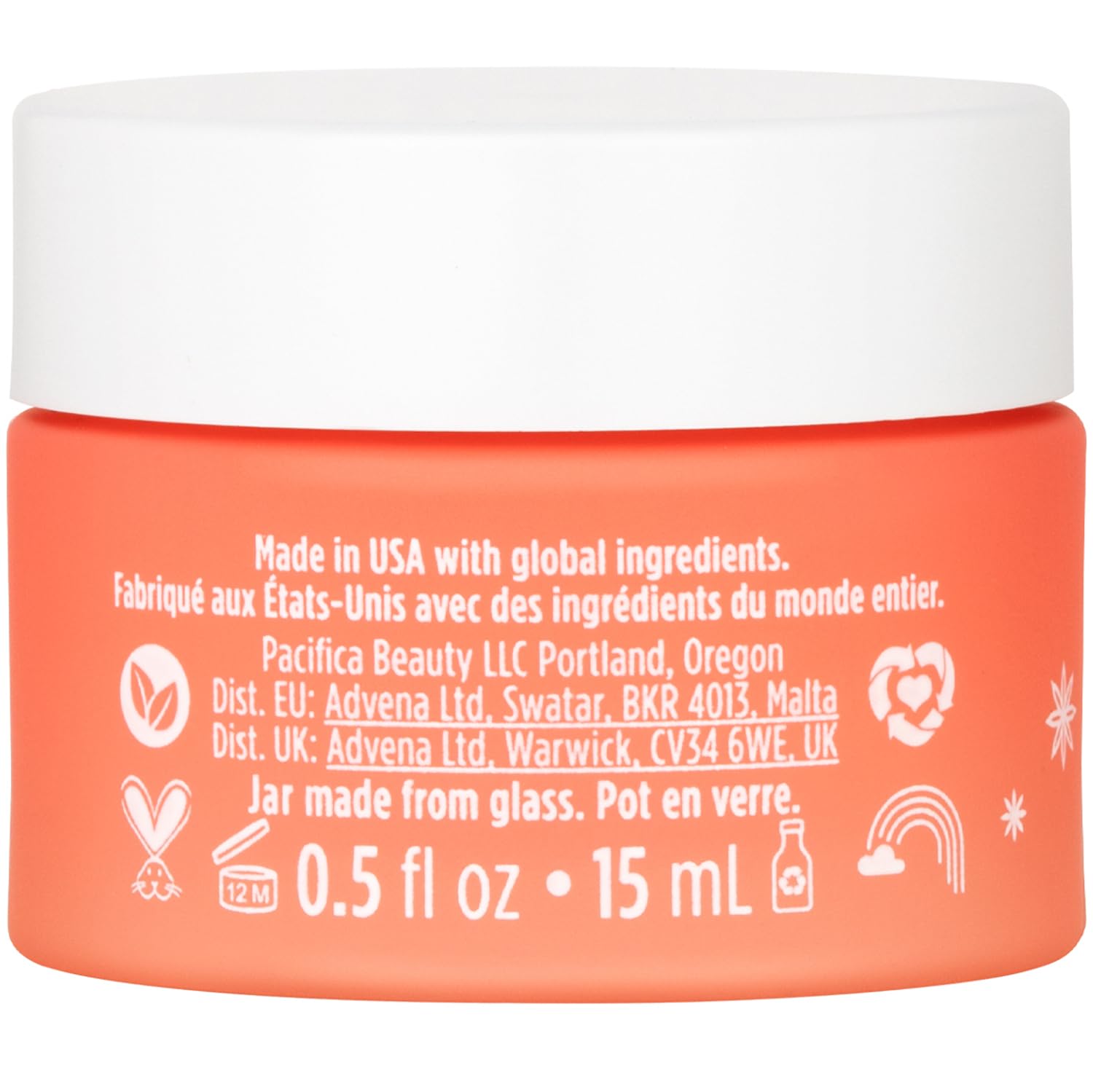 Pacifica Glow Baby tube with recyclability icon emphasizing sustainable packaging advantage