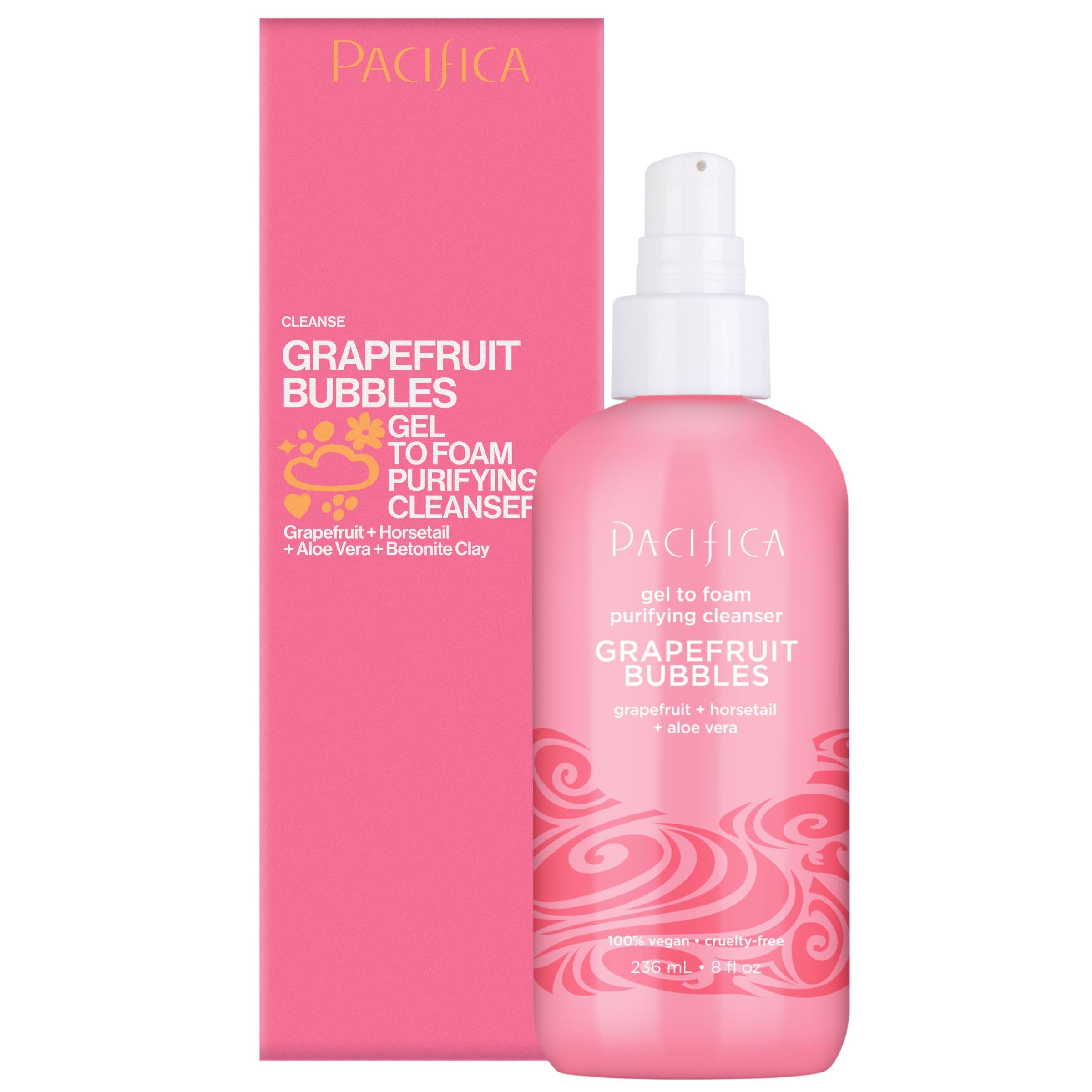 Pacifica front packaging showing cleanser bottle and benefit of oil control