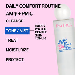 Pacifica Happy Water lifestyle morning routine with toner prepping skin for makeup