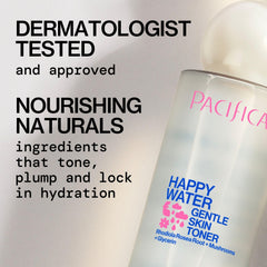 Pacifica Happy Water mist in use refreshing skin and delivering instant moisture