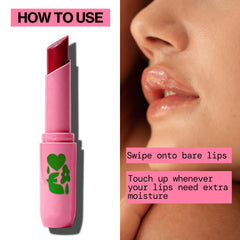 Model applying Pacifica lip buttercream for instant comfort and subtle color