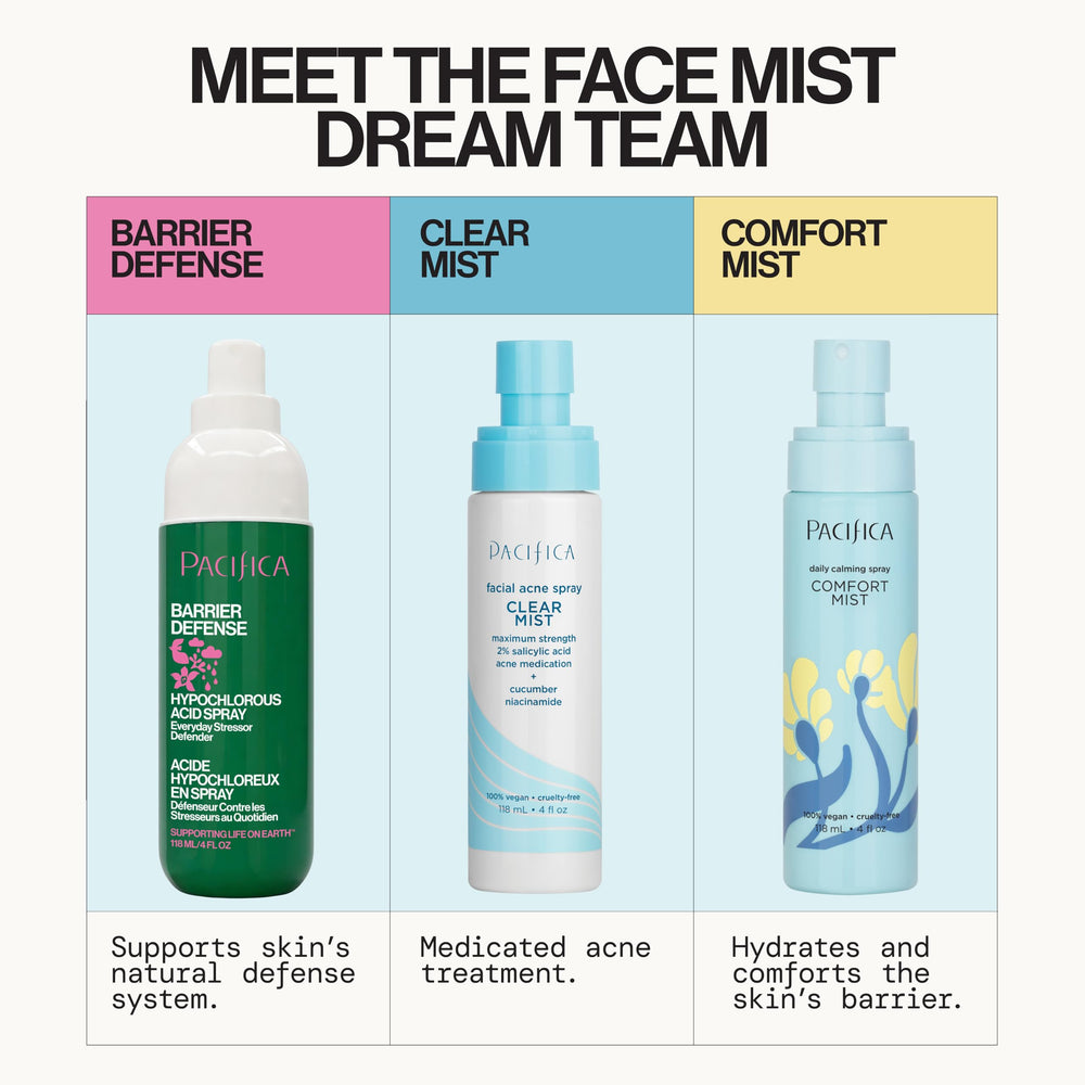 Pacifica ingredients panel shot showing minimal formula for sensitive skin reassurance