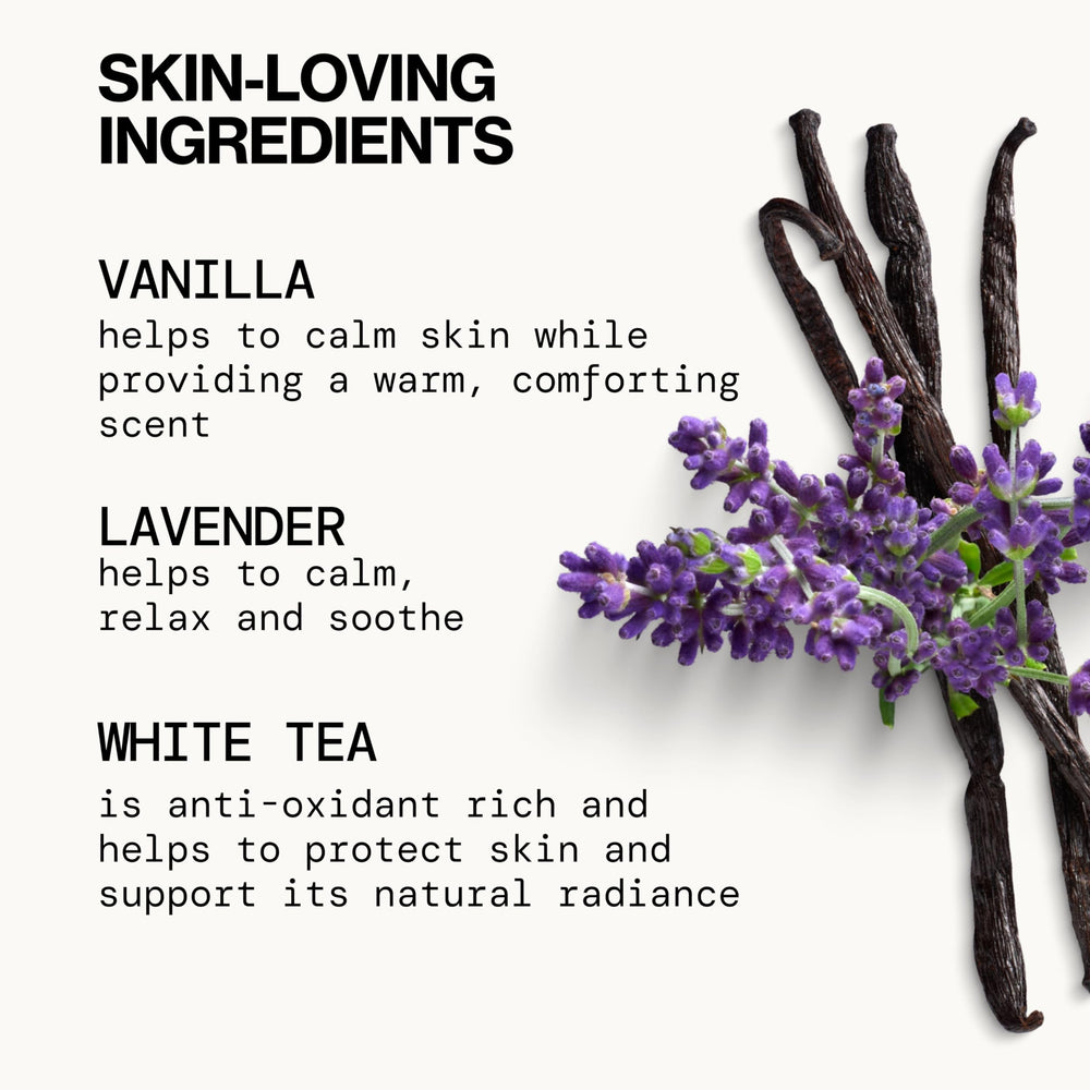 Pacifica creamy texture lather on skin demonstrating softening benefit