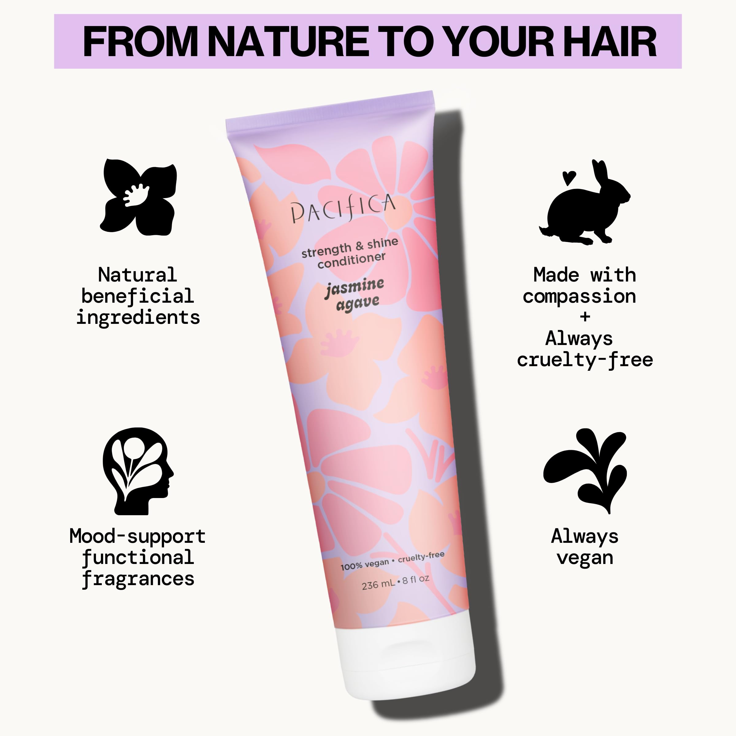 Pacifica creamy conditioner texture showing rich moisture delivery