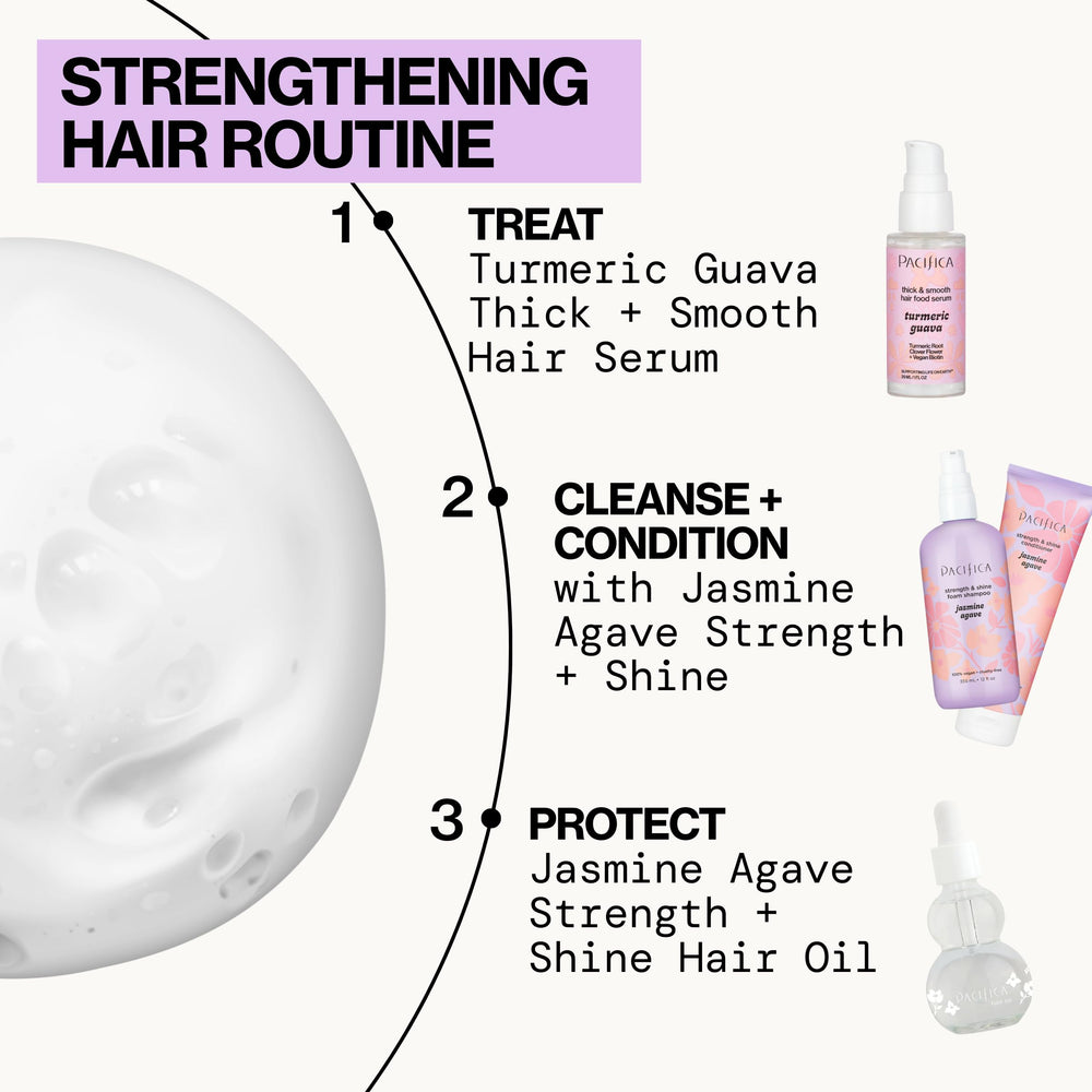 Pacifica-treated hair showing restored shine and reduced frizz
