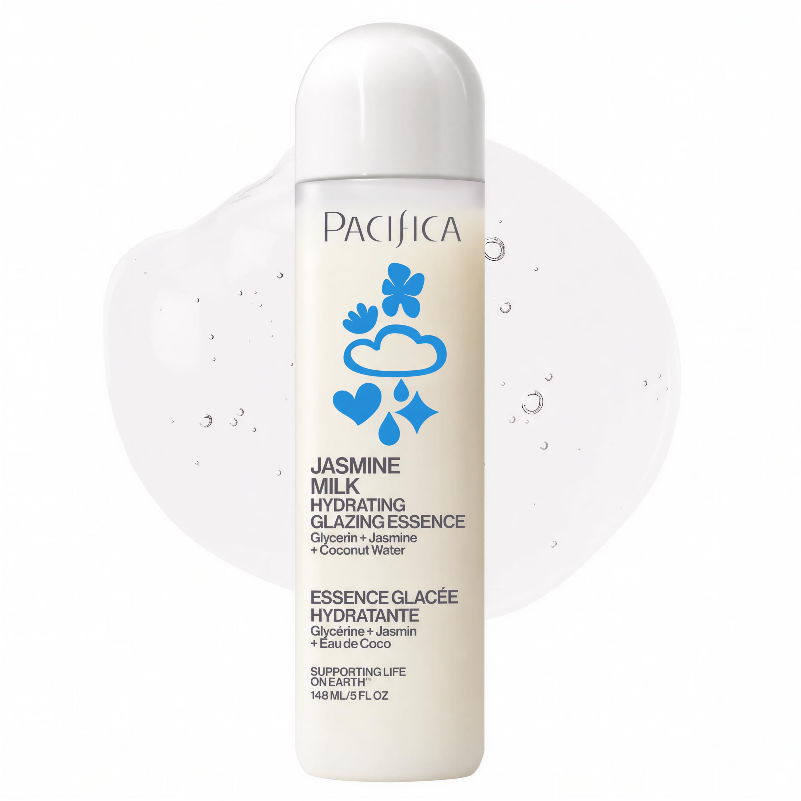 Pacifica front bottle showing label and 5 fl oz size for hydrate and glow