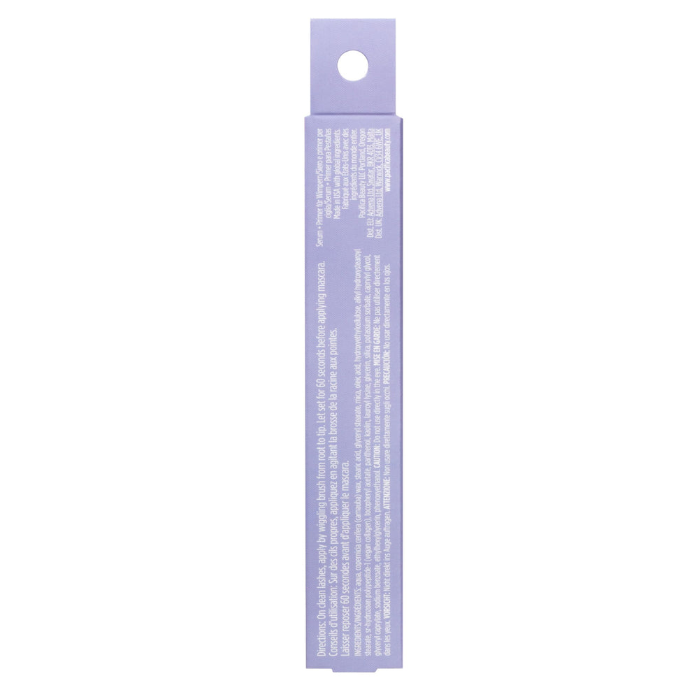 Pacifica mascara primed lashes with mascara showing amplified volume and hold